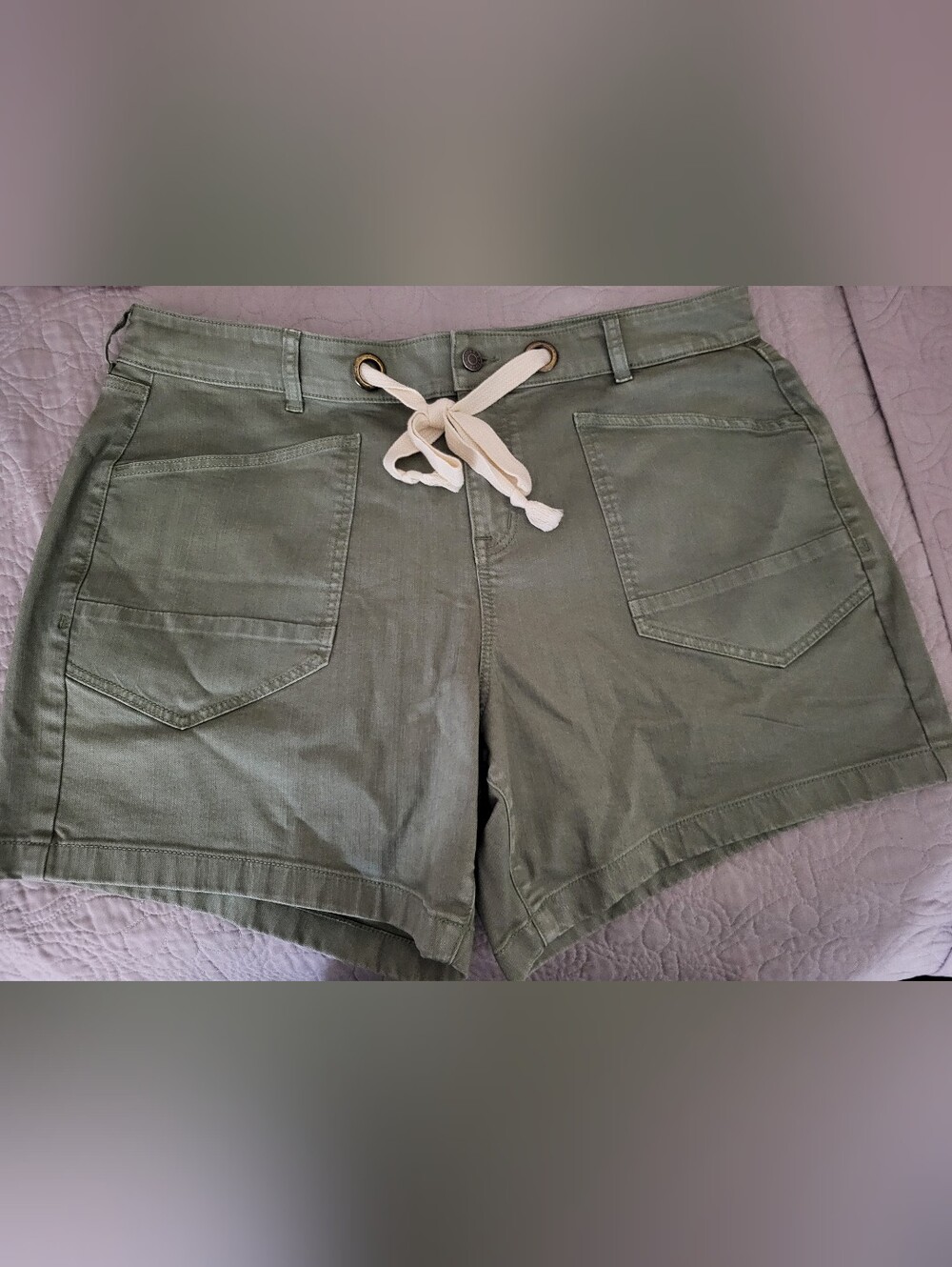 torrid Olive Green Drawstring Utility Bermuda Shorts